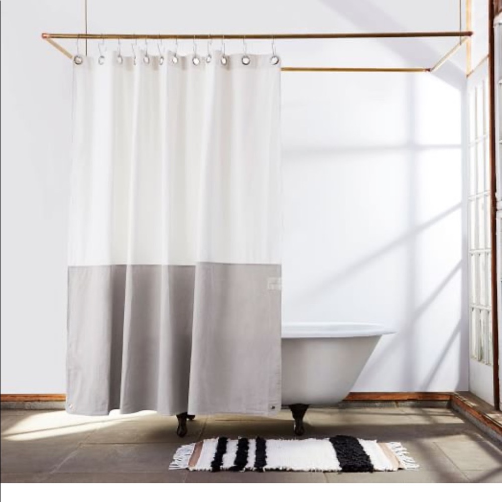 Quiet Town Canvas Shower curtain, in Driftwood.